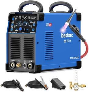 Bestarc TIG Welder AC/DC, 215Amp Aluminum TIG Welder with Pulse TIG, 110V/220V Dual Voltage TIG Welding Machine with DC TIG/AC TIG/Pulse TIG/Stick Welding