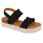 Pierre Dumas Women's Magic Platform Espadrille Slide Adjustable Ankle Strap Open Toe Sandal Black-9 Size: 5