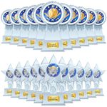 Tandefio 24 Pcs Clear Acrylic Baseball Champion Trophy Award Bulk for Adult Baseball Player 6.5 Inch Star MVP Medals Participation Award Trophies for Sports Competition Rewards Prizes