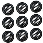 Qrity 10 PCS Stainless Steel Air Vent 19mm, Circular Mesh, Black Circular Ventilation Grille, Grating Cover, Air Vent Grille Cover Ventilation of Cabinet, Wardrobe, Bookshelf, Shoe Cupboard