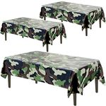 AnapoliZ Army Plastic Tablecloth | 3 Pcs Pack (54” Inch Wide x 102” Inch Long) | Rectangular Camouflage Table Cover | Military Party Table Decorations | Camo Party Plastic Table Cover