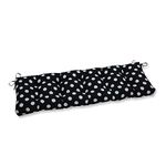 Pillow Perfect Outdoor/Indoor Polka Dot Tufted Bench/Swing Cushion, 60" x 18", Black