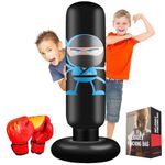 FOYOCER Punching Bag Kids with Boxing Gloves 160cm Ninja Boxing Bag for Kids 3-12 with Immediate Bounce Back for Practicing MMA Karate Taekwondo for Boys & Girls 2023 New