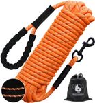 CANDYDOG Long Dog Leash for Dog Training 15FT, Reflective Heavy Duty Dog Lead Rope with Soft Padded Handle, Suitable for Small to Large Dogs, Bright Orange - Classic Leashes and Training Leashes