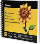 Ohuhu Sketchbook Spiral Bound: 120 Pages/60 Sheets, 200 GSM Very Thick Smooth Drawing Papers, Hardback Sketch Book for Drawing and Sketching, Special for Alcohol Marker, 22.5 x 21 cm