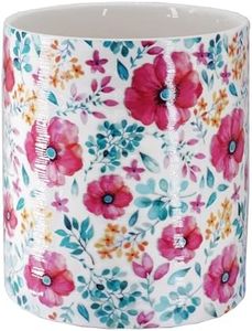 LEAZUL Kitchen Utensil Holder,7.2″Extra Large Stable Pattern Ceramic Utensil Crock,Utensil Organizer for Countertop,Kitchen Decor,Utensil Holder for Housewarming,Wedding Gift (Purple Red)