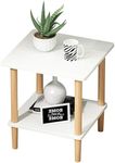 HINDON Bedside Table with Storage Shelf, Small Wooden Side Table for Living Room, Bedroom, Dining Room, Office, Guest Room, Kids Room, Nursery