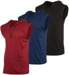 3 Pack: Big & Tall Men’s Dry Fit Moisture Wicking Hooded Tank Top Active Athletic Hoodie Pullover Workout Running Fitness Gym Sports Bodybuilding Casual Outdoor Muscle top - Set 8, 4XLT