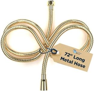 HammerHead Showers® ALL METAL Shower Hose Attachment for Shower Head – POLISHED BRASS – Shower Hose Extra Long - 72 Inch Shower Hose – Universal Shower Hose Replacement Part for Hand Held Shower Hose