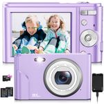 Digital Camera, Bofypoo Autofocus Kids Vlogging Camera FHD 1080P 48MP with 32GB Card, 16X Zoom Point and Shoot Digital Camera with Battery Charger, Compact Camera for Teens,Beginners (Lilac)