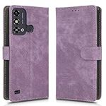 RFID Wallet Case for ZTE Blade A53, RFID Blocking, Wallet Magnetic Cover for ZTE Blade A53-Purple