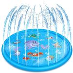 Kids Splash Pad Sprinkler Play Mat, 68"/170cm Sprinkler & Splash Play Mat for Toddlers Dogs, Summer Outdoor Water Play Sprinklers Games Garden Beach Spray Mat Toy Gifts for Boys Girls