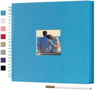 12 x 12 Inch Large DIY Scrapbook Photo Album with Window Design Cover 80 Pages Craft Paper Memory Book for Weeding Anniversary Travel and Baby (Blue)