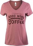 Today's Good Mood is Sponsored by Coffee | Funny Cute Sarcastic Sassy Saying Women's V-Neck T-Shirt-(Vneck,XL)