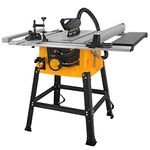 LUXTER 255mm(10 inch) Table Saw For Woodworking 1800W Portable Table Saw Machine for Aluminum Cutting Jobsite