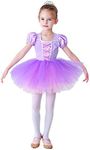 Dressy Daisy Princess Ballet Tutu Dress for Little Girls Ballerina Dance Costume Outfit Dancewear Size 6-7 Purple 074