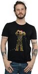 STAR WARS Men's Chewbacca Christmas Lights T-Shirt Medium Black