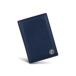 HAMMONDS FLYCATCHER Genuine Leather Passport Cover for Men, Passport Cover for Women, RFID Passport Holder for Men Travel Accessories for Men, Passport Bag for Men, 3 ATM Card Slots - Prussian Blue