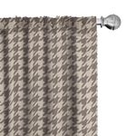 Lunarable Vintage Window Curtains, Traditional Scottish Houndstooth Pattern in Pastel Colors Tartan Plaid Retro, Lightweight Decor 2-Panel Set with Rod Pocket, Pair of - 28" x 84", Brown Umber