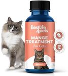 BestLife4Pets Demodectic Mange and Scabies Relief for Cats - Ear Mites & Itch Relief Supplements for Cat Itching Relief - Restores Healthy Feline Coat and Skin - Easy to Use Natural Pills