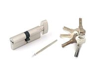 MHS Accessories of Mortise Handle Lock Fittings for Wooden Door (60 mm Cylinder with 5 Ultra Keys, Silver Matt Finish)