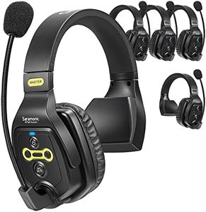 Saramonic WiTALK Full-Duplex Wireless Headset Intercom System, 1312ft Communication Group Talk, Single-Ear Headset with 1 Master Earphone 4 Remote Headphone（5 Users）