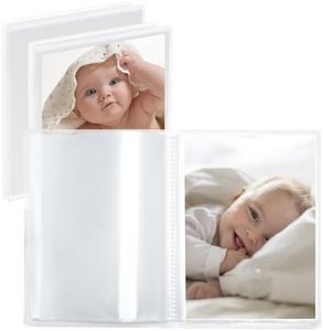 Vienrose Small Photo Album 3-Pack 5 x 7 Photo Book Album, Each Picture Book Holds 52 Photos Mini Photo Book with Customizable Cover, Postcard Album, Baby Photo Albums (Transparent)