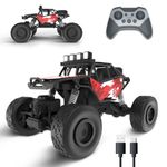Wembley Thunderbolt RC Car, 1:16 Scale Off-Road 4x4, All-Terrain Remote Control, Type-C Rechargeable (Red)