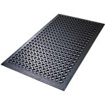 Rubber Floor Mats Door Mats Restaurant Kitchen Anti Fatigue Drainage Floor Mat Durable Non Slip Bar Floor Mats Used for Indoor Outdoor Wet Area 24" x 36" Black