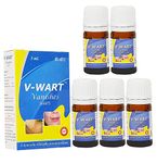 V-Wart Remover Liquid Rapidly Eliminates Both Plantar and Common Warts | Advanced Natural Formula | Effective Painless Wart Removal Treatment with Wooden Applicator - Pack Of 5 (3ML)