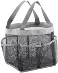 Lifewit Mesh Shower Caddy Freestanding Portable Shower Tote Bag for College Dorm, Bathroom, Gym, Travel, Quick Dry Hanging Shower Organizer with 7 Storage Pockets for Toiletry Essentials, Grey