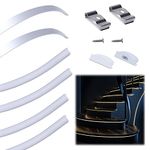 Muzata 6PACK 3.3FT/1M Flexible Silver LED Channel with Milky White LED Cover Lens Bendable Aluminum Profile Housing Track for Strip Tape Light Anodized Curved Mount U106 1M WW, LB1