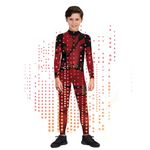 Kids Halloween Costumes for Boys Heroes 3D Print Bodysuit Scream Costume Monster Outfit Kids Fancy Dress Up Cosplay Party Scary Halloween Costume Red Suit (01-7-red(No Headwear), 11-12 Years)