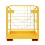 ECOTRIC 36x36 Forklift Cage Work Platform Safety Cage Collapsible Lift Basket Aerial Rails Heavy Duty Steel Construction Fold Down Design