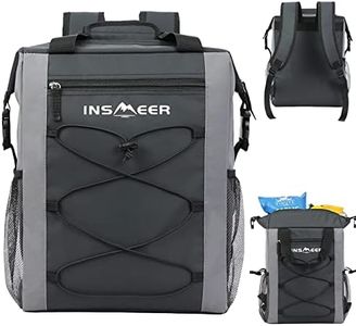 INSMEER Cooler Backpack 40 Can Leak Proof Soft Cooler Bag Insulated Coolers for Camping/Beach Ice Chest to Keep Warm/Cold for Hours Collapsible Travel Coolers for Outdoor