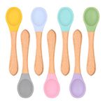 Vicloon Baby Spoon, 7 Pcs Baby Feeding Spoons with Soft Curved Silicone Tips, BPA-Free, Safe Utensils for Toddlers Kids Infants