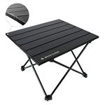 ROCK CLOUD Portable Camping Table Ultralight Aluminum Folding Beach Table Camp for Camping Hiking Backpacking Outdoor Picnic (Black, Small)