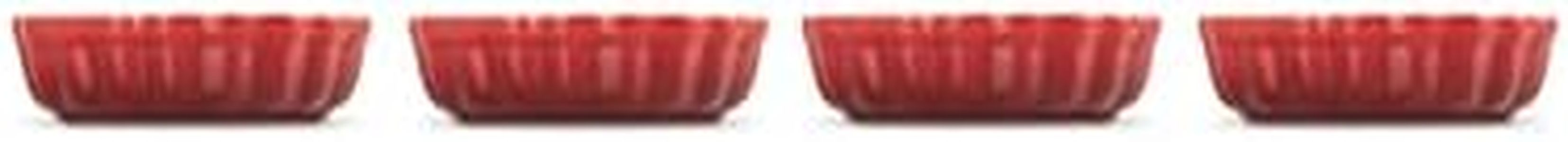 Le Creuset Set de 4 tartaletas de cerámica de gres, 11 cm, 0, 2 L, Cereza, 91017411060000
