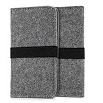 kwmobile Felt Cover Compatible with L - 6.5" - Fabric Case with Elastic Band and Slot for Universal Fit - Grey