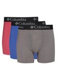 Columbia Men's Performance Cotton Stretch Boxer Briefs 3 Pack, Red/Blue/Grey, Red/Blue/Grey, Medium