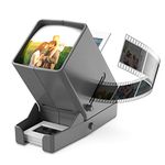 35mm Portable LED Negative and Slide Viewer LED Daylight Desktop Slide Viewer 3x Magnification for 35mm Slides(4*AA Batteries Included)