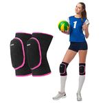 EULANT Knee Pads for Dancers Volleyball, Kids Junior Youth Knee Brace with Anti-Slip and Breathable, Professional Knee Support Sleeve for Yoga Basketball Football Gym Running Cycling Training Scooter Workout Sports，1 Pair,M Black/Rose