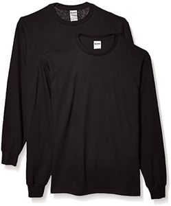 Soffe Men's Long-Sleeve Cotton T-Shirt, Black (2 Pack), XX-Large