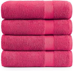 LANE LINEN Turkish Bath Towels - Premium 100% Cotton, Soft, Fast Drying - Large Size, Luxury Hotel Set of 4 (28" x 54") - Fuchsia