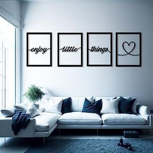 DIGIDU | Cuadro 4 Paneles Decorativos para Pared, Decoracion Hogar, Cuadros Decoracion Salon Modernos, Cuadro Habitacion, Decoracion Pared, (4 Paneles, Enjoy)