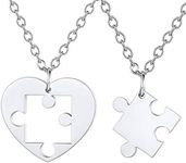 U7 Heart Necklace His Her Set of 2 