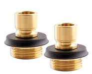 Gilmour 400GAQP Brass Male Quick Connect for Outdoor Garden Hoses - 2 Pack