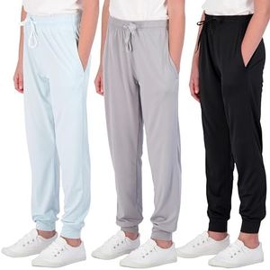 3 Pack: Girls Dry Fit Soft Sweatpants Girls Joggers Teen PJ Pants Athletic Warmup Basic Casual Sweatpants Sports Kids Clothing Clothes Youth Children Sweats Pant Running Leggings -Set 3, XS (7)