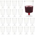 MATANA 200 Clear Hard Plastic Wine Glasses (160ml) - One Piece - Sturdy & Reusable Wine Cups for Cocktails, Dessert - Ideal for Birthdays, Weddings, Christmas, BBQ, Picnic, Parties