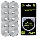 45 mm Rotary Cutter Blade (Pack of 10) Fits Olfa Rotary Cutter, Fiskars Rotary Cutter,Turecut Rotary Cutter,Sewing Accessories,Quilting Ruler,Quilting Accessories